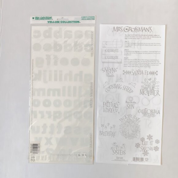 Lot of Mrs. Grossman's Multicolor Vellum Upper/Lower Case Sticker Letters 57 pcs - Picture 11 of 12